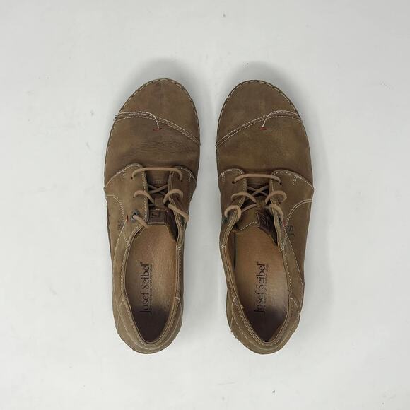 Josef Seibel Fergey 20 Brown Leather Funky European Lace Up Casual Comfort Shoe - Picture 7 of 10